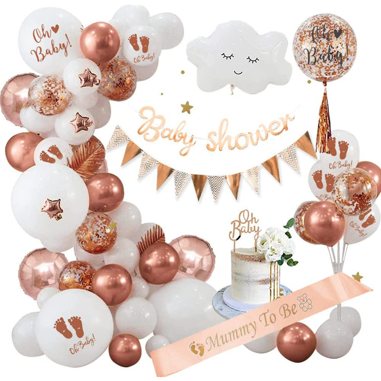 MMTX Baby Shower Decoration Girl Mixed Rose Gold And White Baby